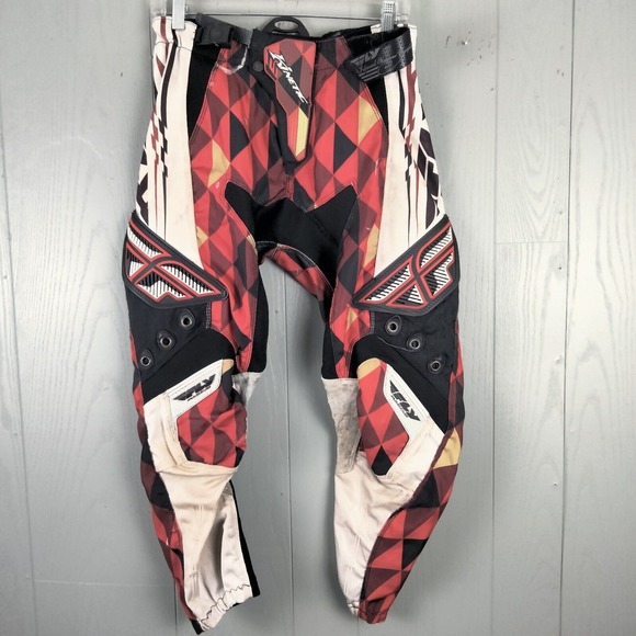 Fly Racing Kinetic Red Black Racing Motorcycle Pants 28 Motorcross Equipment - Picture 1 of 14